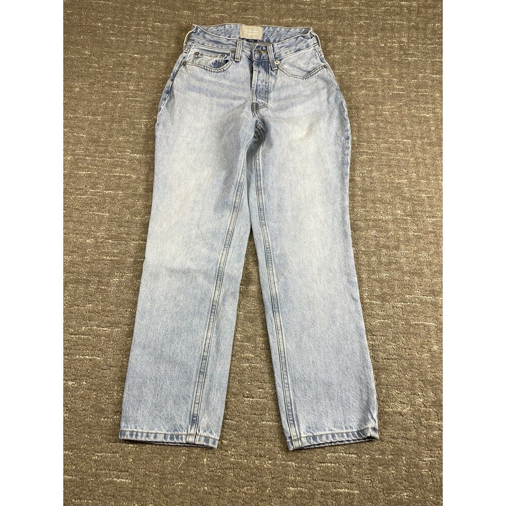 Everlane Womens The Curvy 90s Cheeky Blue Denim Ankle Straight Leg Jeans Size 24
